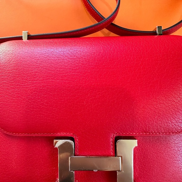 Hermes Constance 18 III mini mirror handbag Chamkila Goatskin S3 Rouge Coeur - Picture 4 of 5